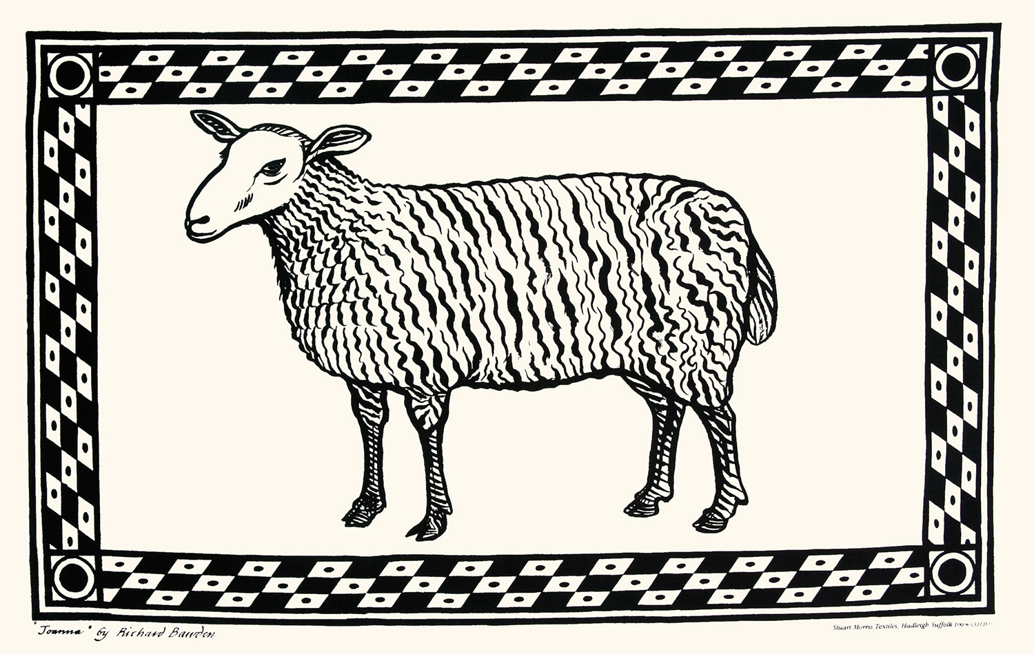 Tea Towel Sheep by Richard Bawden