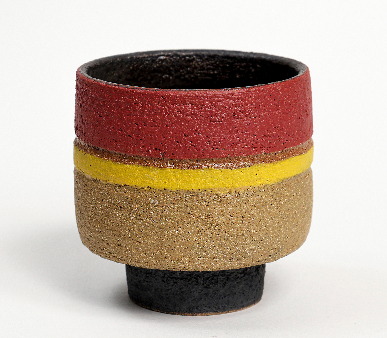 Red/Yellow Ochre Footed Bowl by Rosalie Dodds