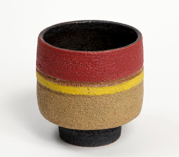 Red/Yellow Ochre Footed Bowl by Rosalie Dodds - alternative image