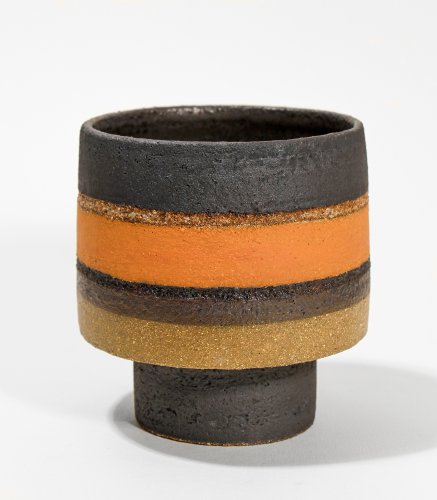 Image of Black & Orange Footed Bowl