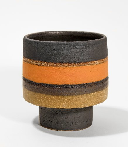 Black & Orange Footed Bowl