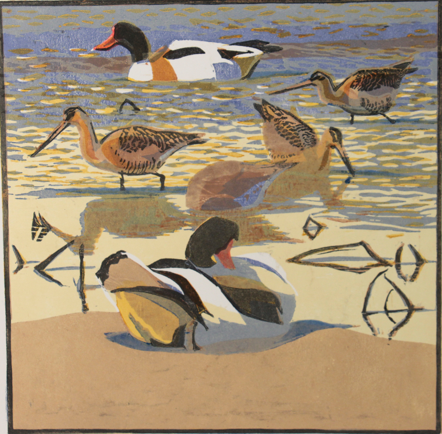 Shelducks & Godwits by Robert Greenhalf