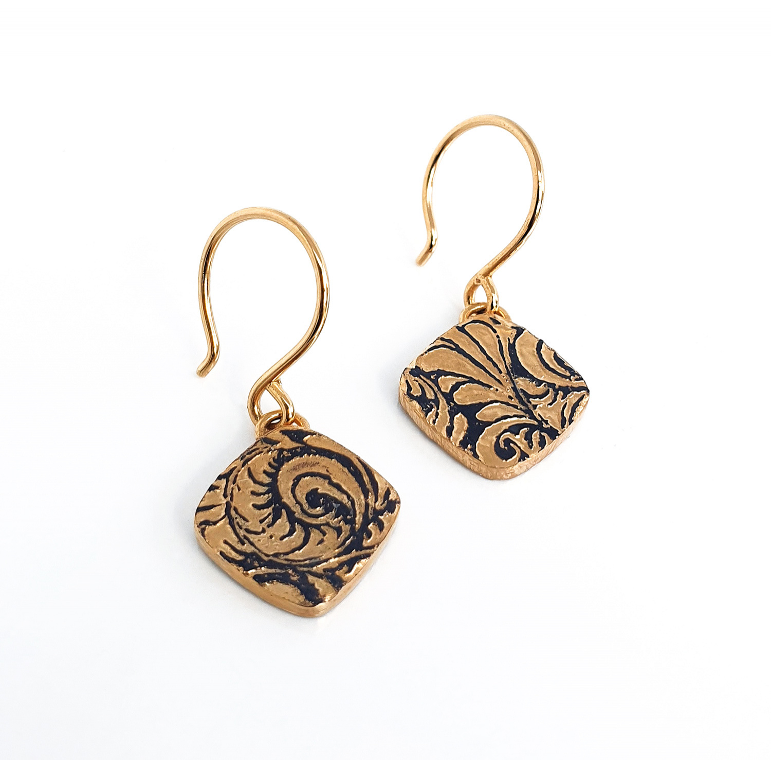 Sgraffito Drop Earrings by Rachael Plassard