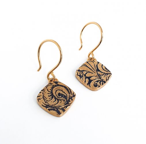 Sgraffito Drop Earrings