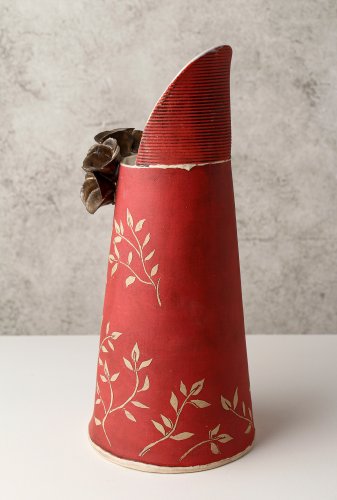 Red & Gold Jug with Flowers, medium by Sarah Dunstan - alternative image