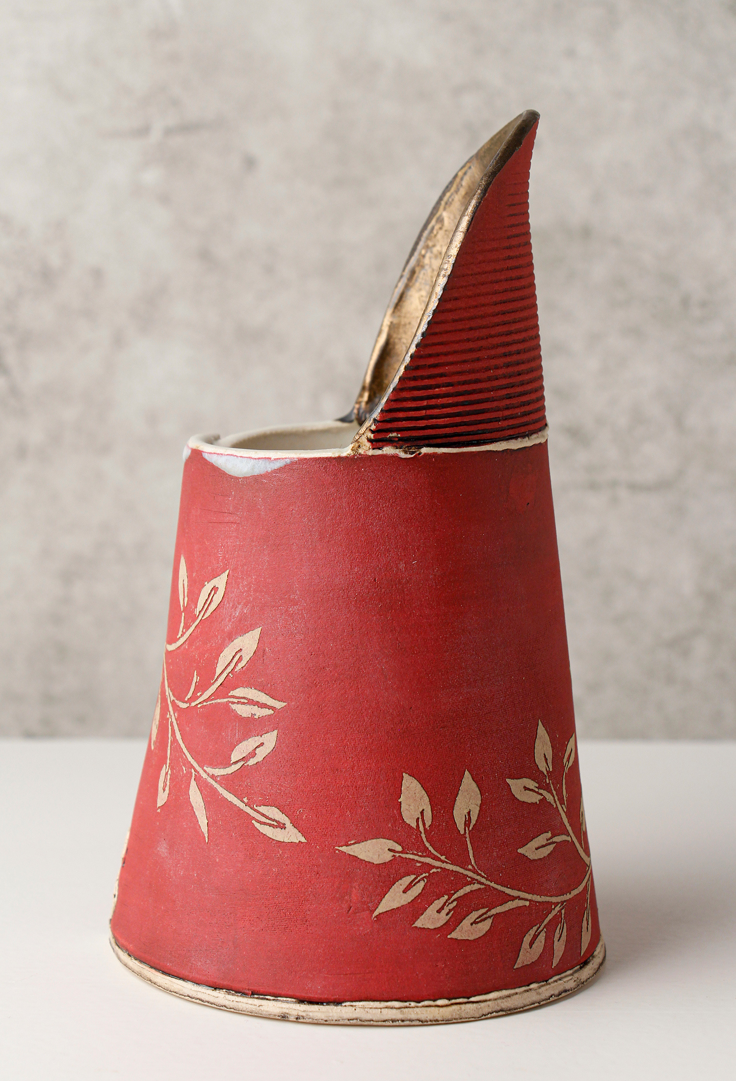 Red & Gold Jug, small by Sarah Dunstan
