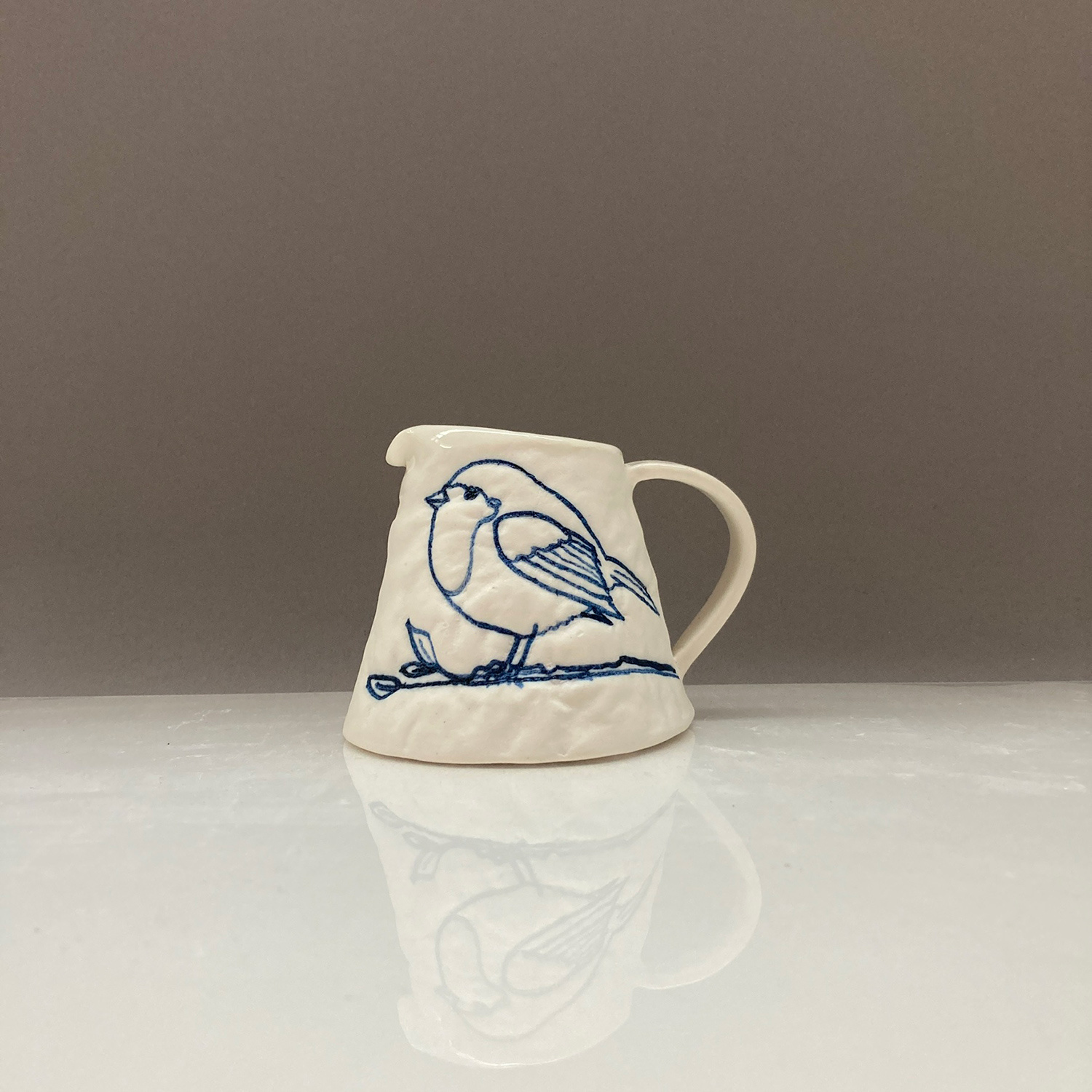 Jug, Robin on Branch by Sarah Grove