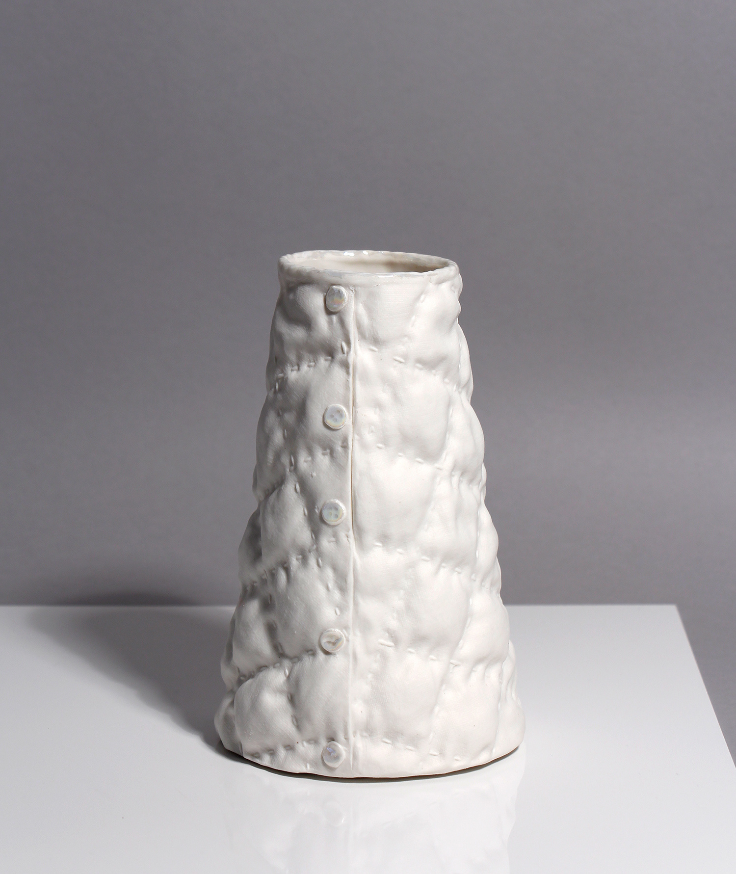 Stitched Quilting Conical Vase by Sarah Grove