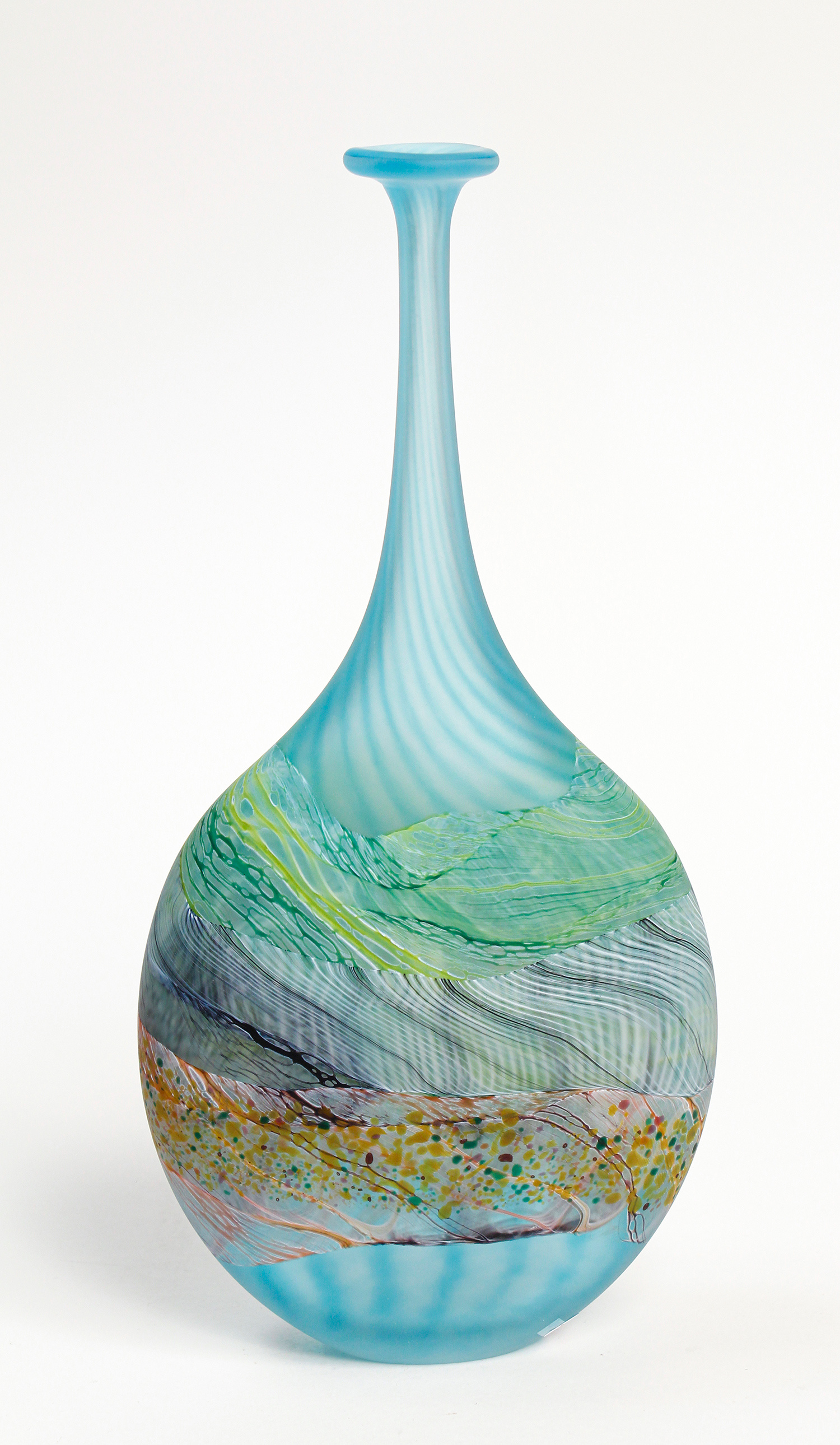 Sea Shore Flint Flattened Flask, small by Thomas Petit