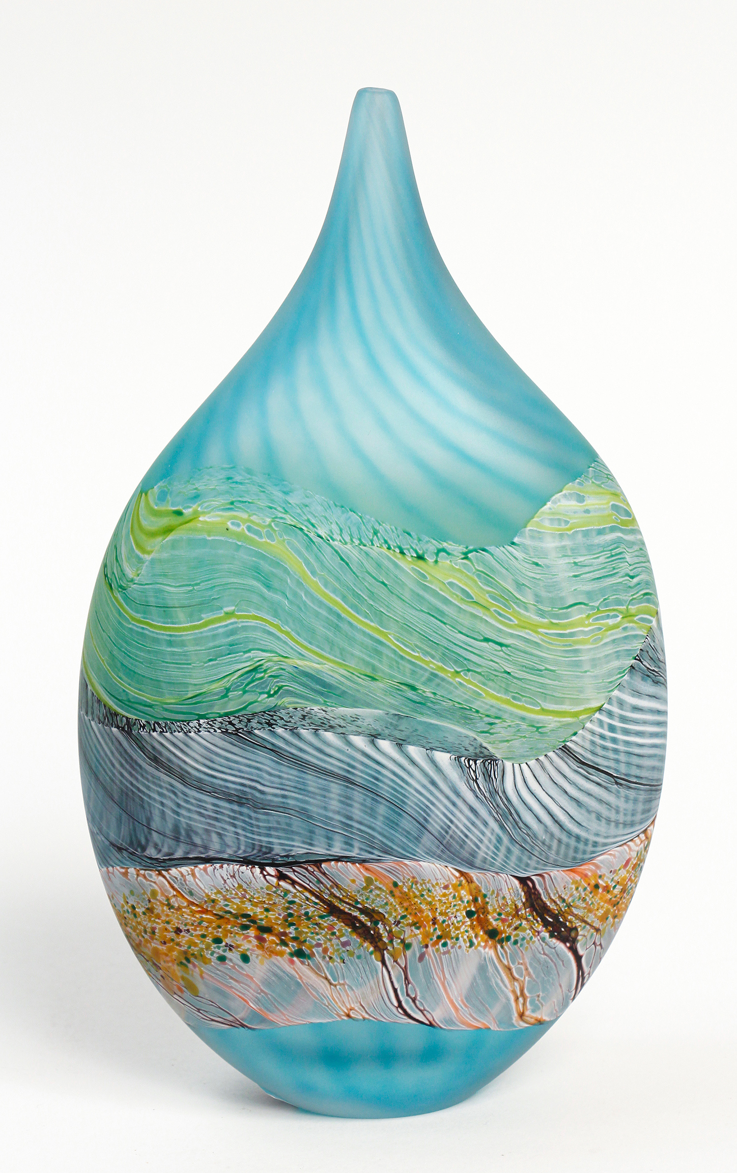Sea Shore Flint Teardrop Vase, small by Thomas Petit