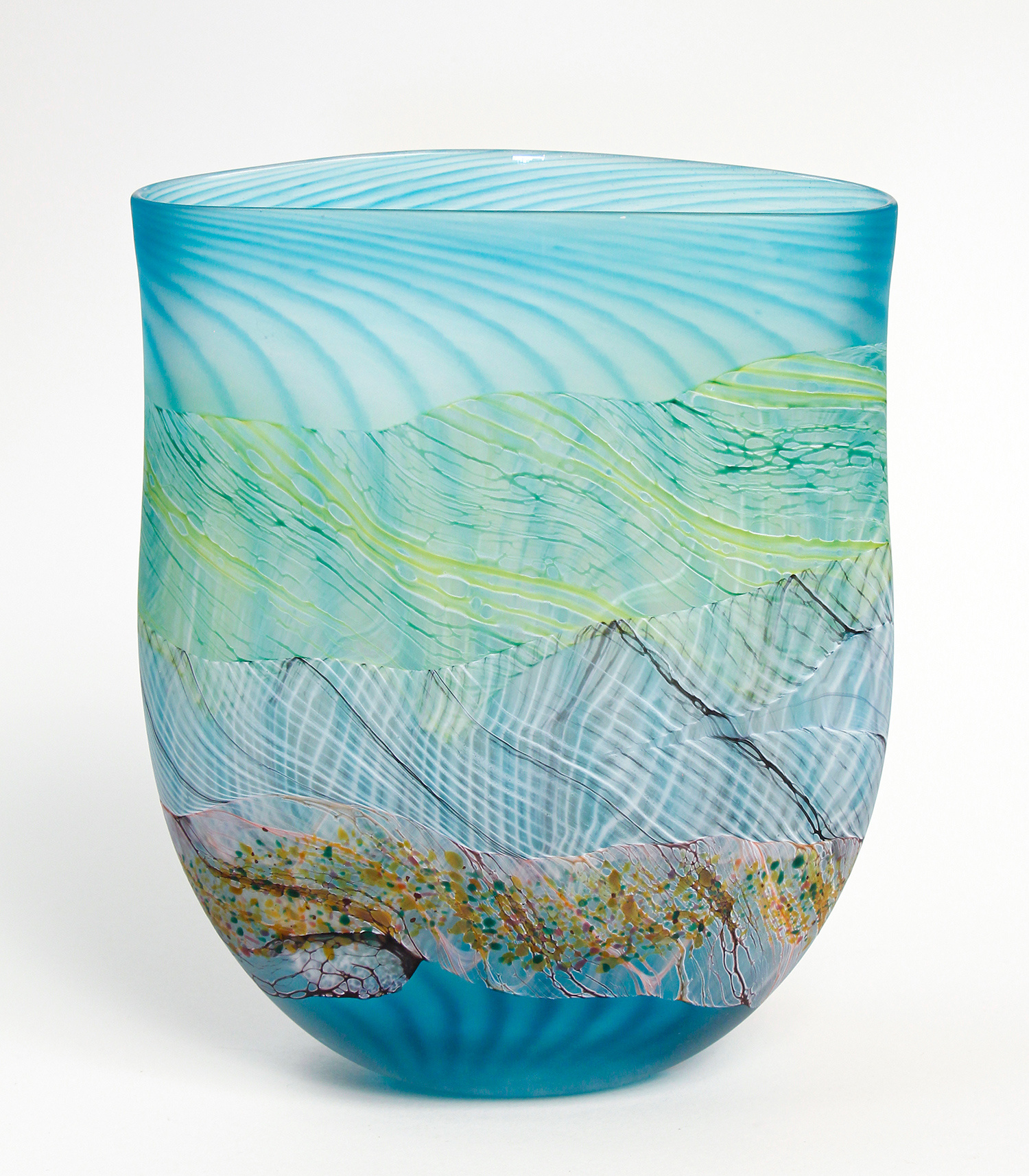 Sea Shore Flint Flat Vase, large/medium by Thomas Petit