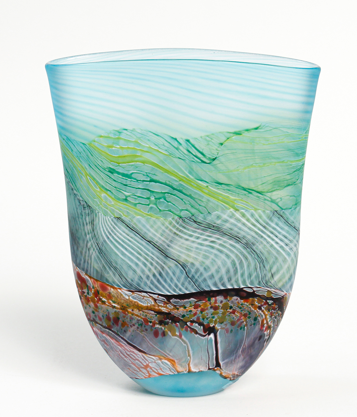 Sea Shore Flint Flat Vase, small by Thomas Petit