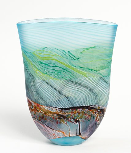 Sea Shore Flint Flat Vase, small