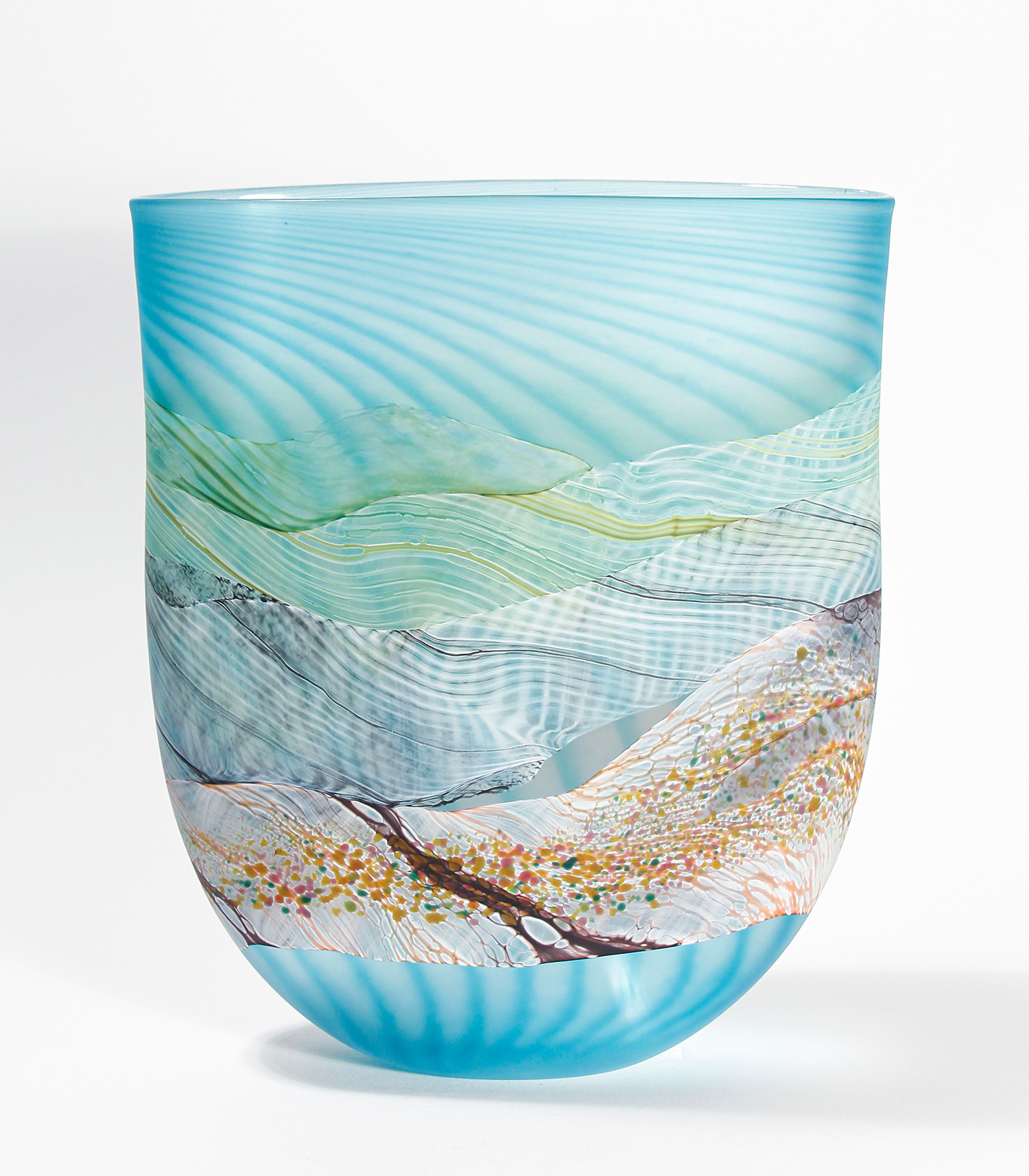 Flint Flat Vase, medium by Thomas Petit