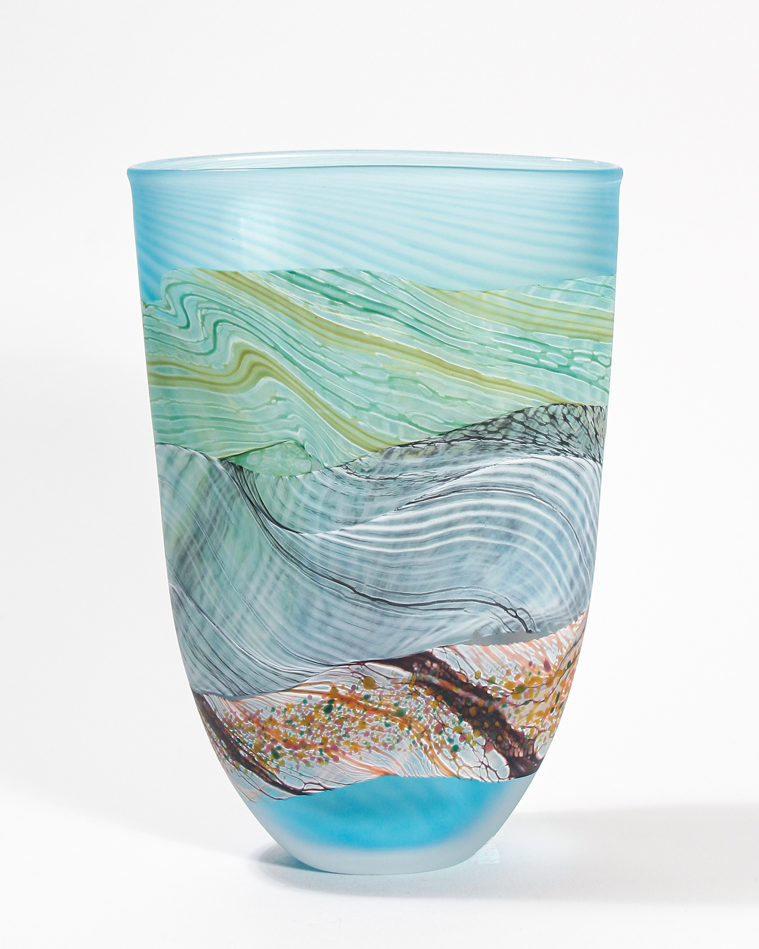 Flint Flat Vase, small by Thomas Petit