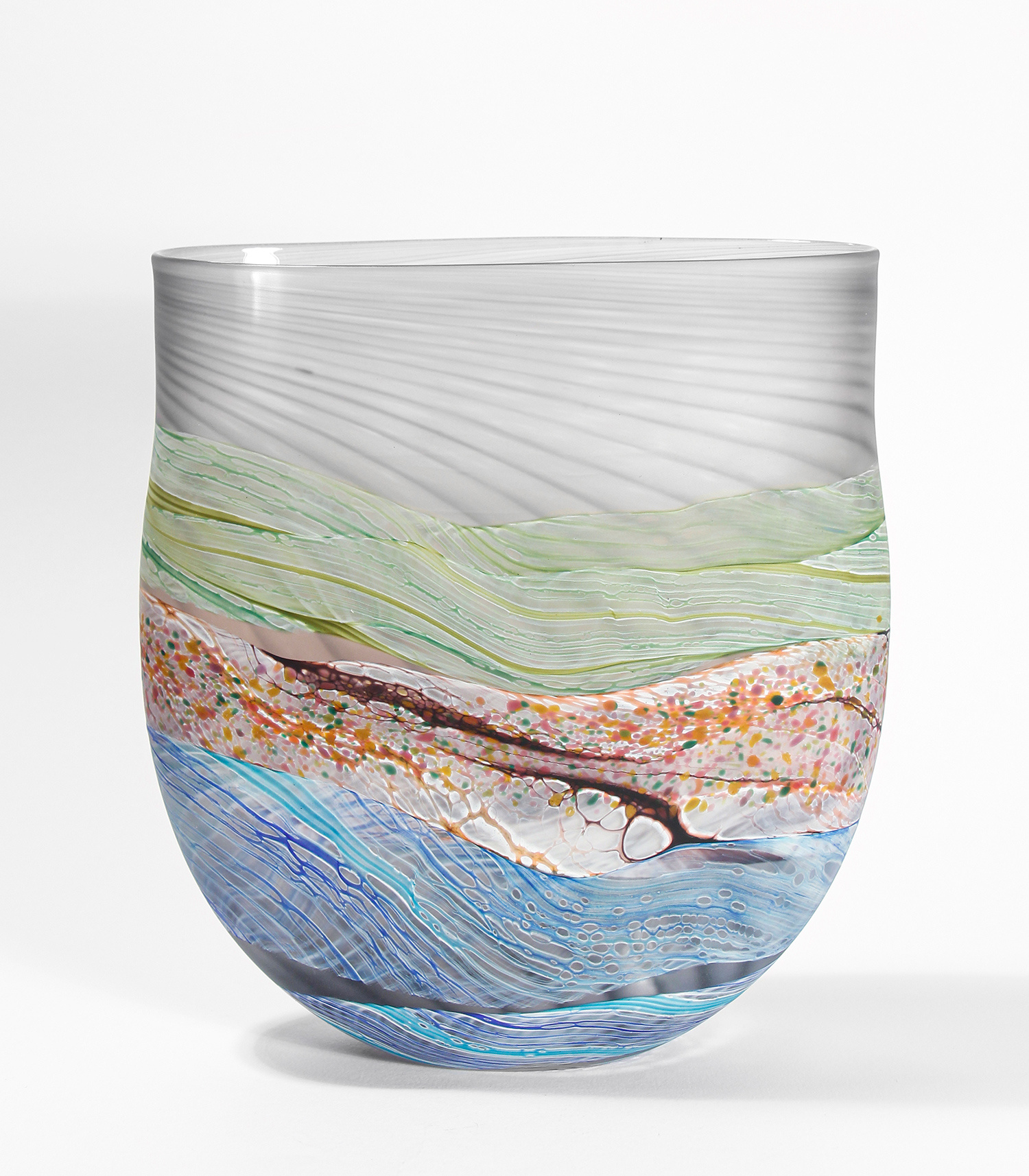 Stormy Skies Flat Vase, medium by Thomas Petit
