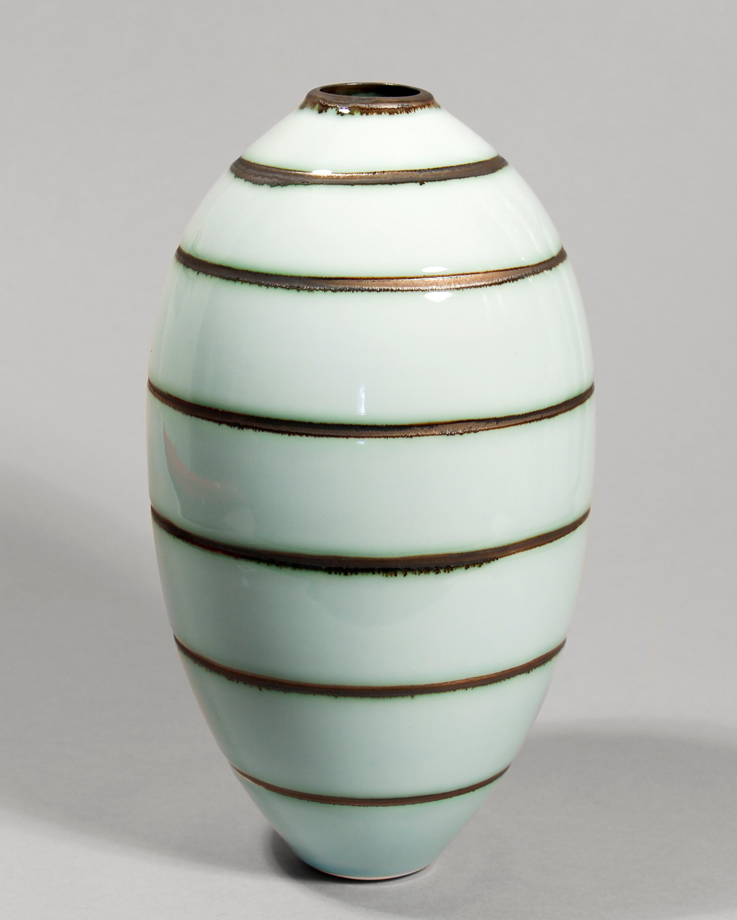 Oblong Vessel (Blue Stripe) by Tricia Thom