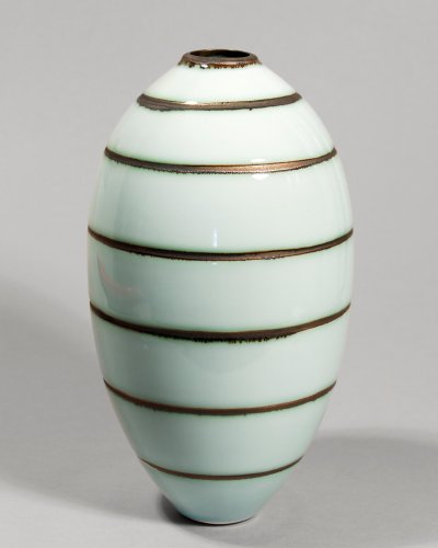 Oblong Vessel (Blue Stripe)