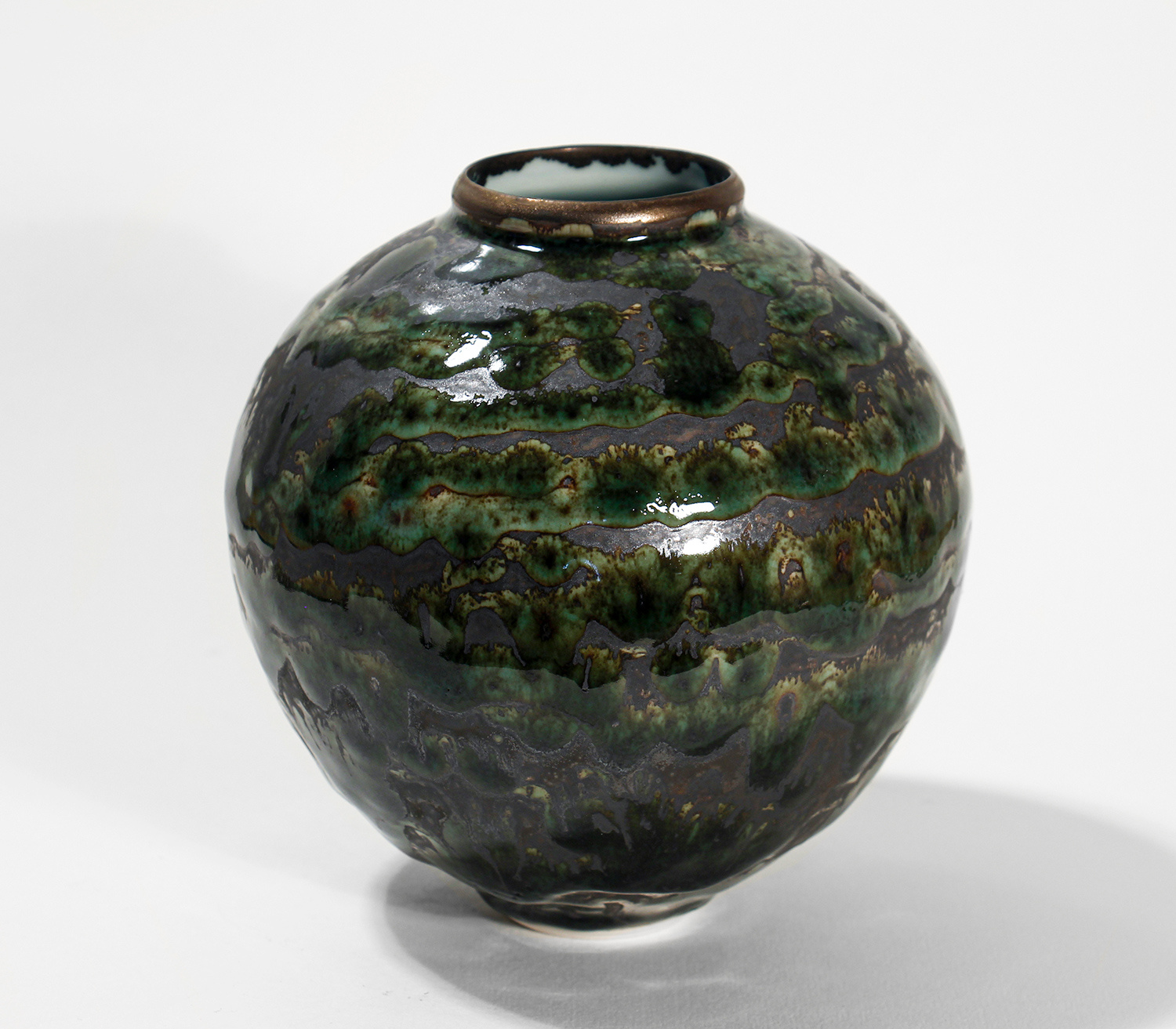 Small Moon Jar- Moss by Tricia Thom
