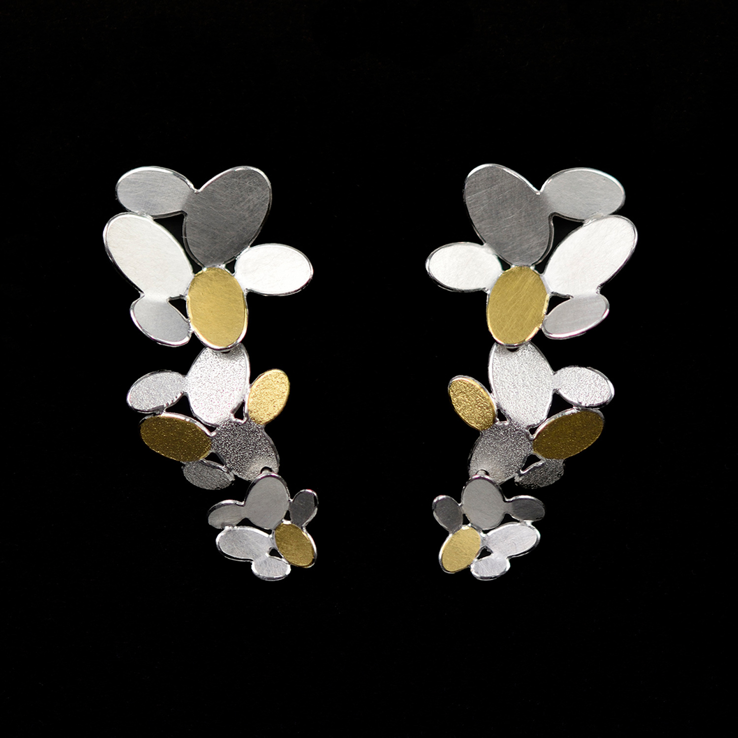 Oval Flower Chain Earrings by Misun Won