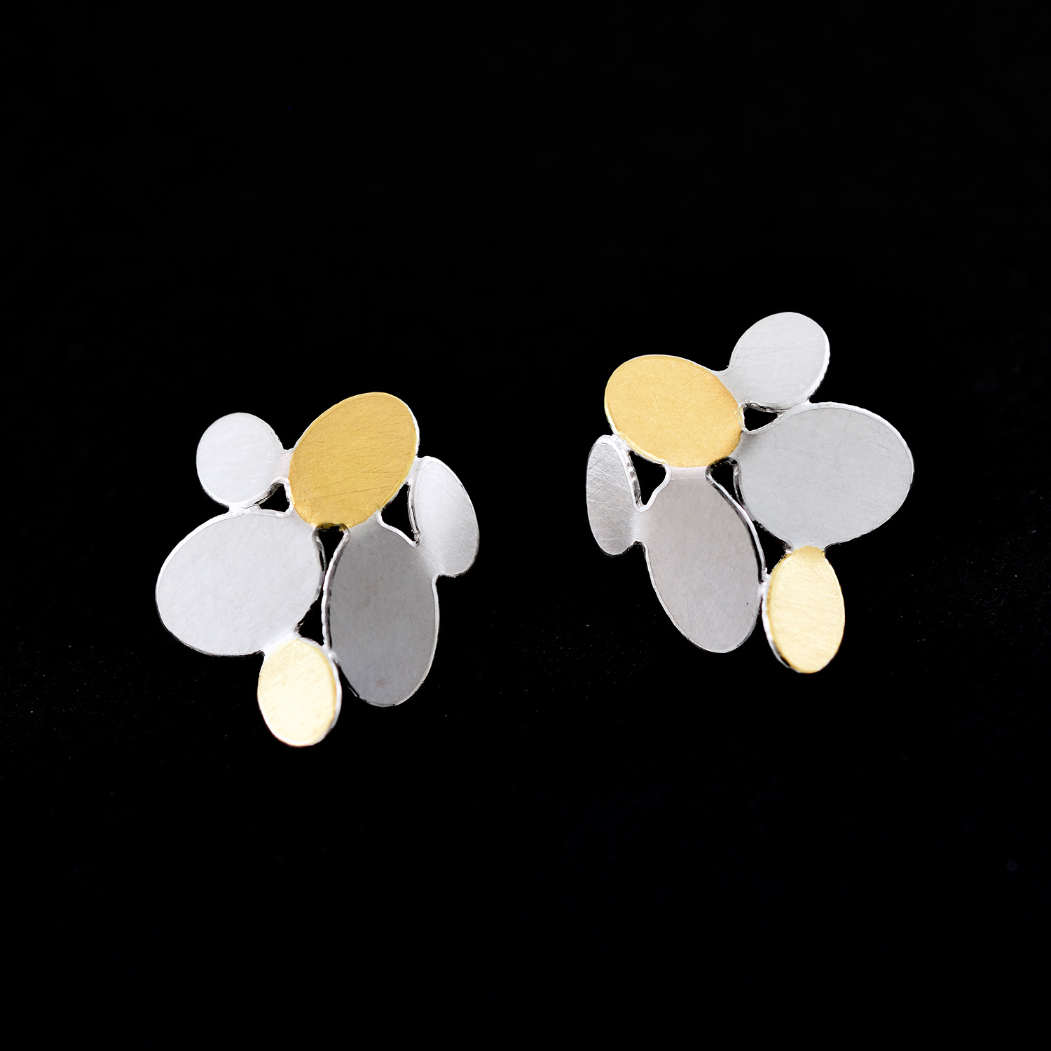 Mixed Oval Flower Earrings by Misun Won