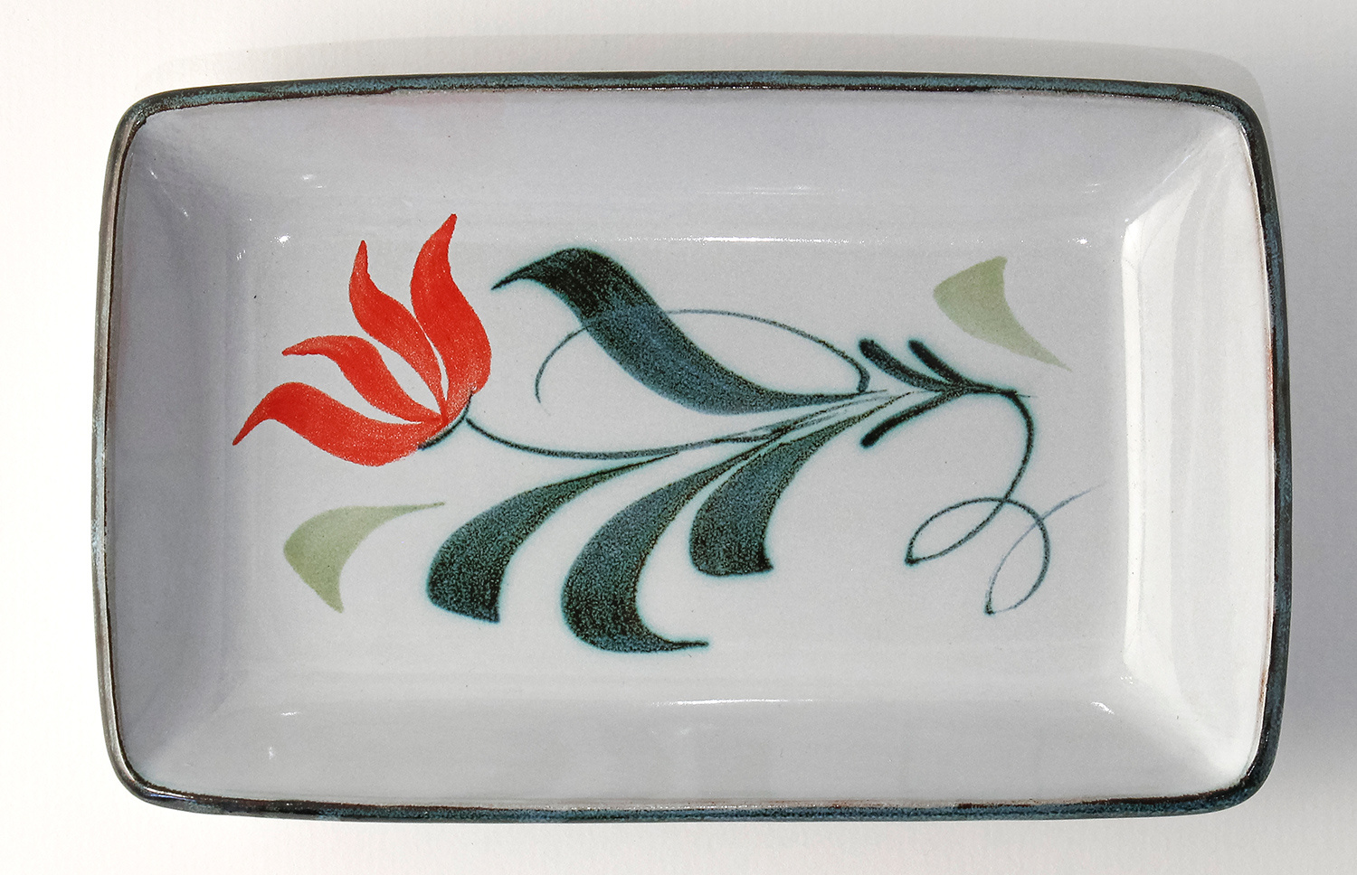 Oblong Dish with Tulip by Ursula Waechter