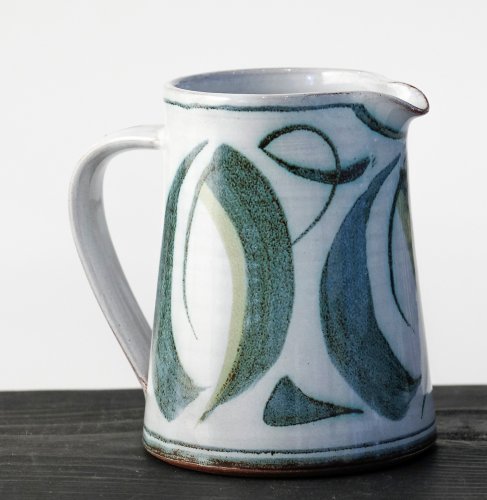 Small Straight Jug-dark green with lime green