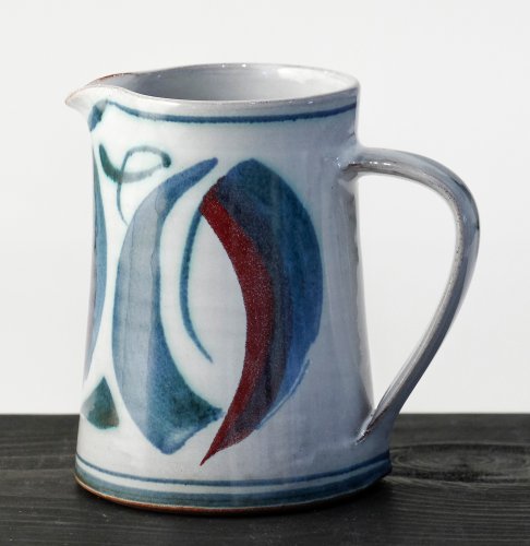 Small Straight Jug-blue-green with mulberry by Ursula Waechter - alternative image