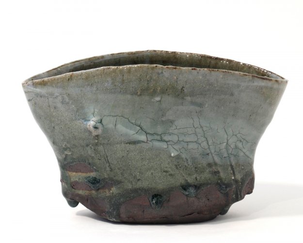 Celadon oval tall bowl