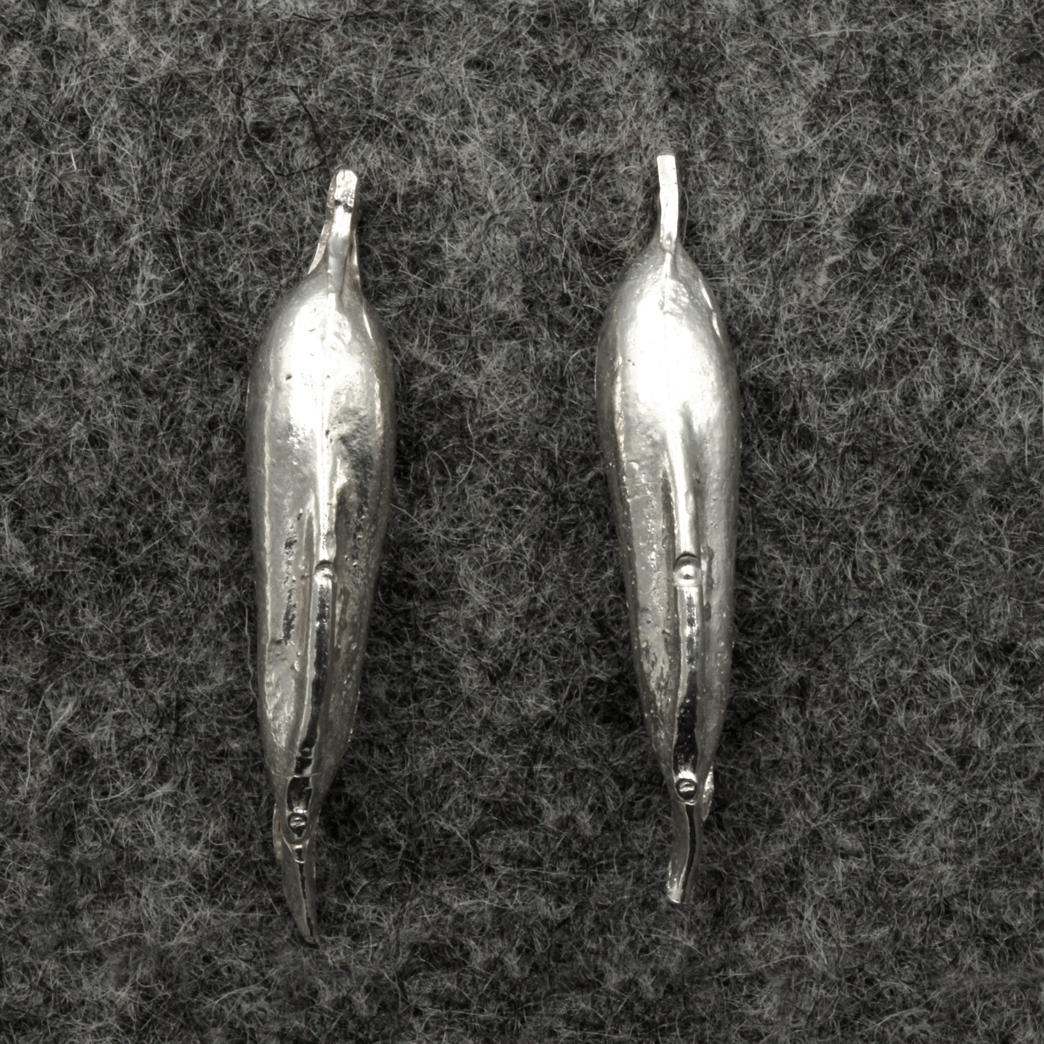 Pod Stud Earrings, long by Val Muddyman