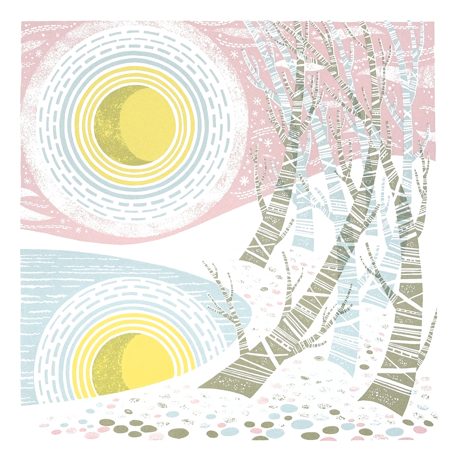 The Moon & the Trees by Angie Lewin