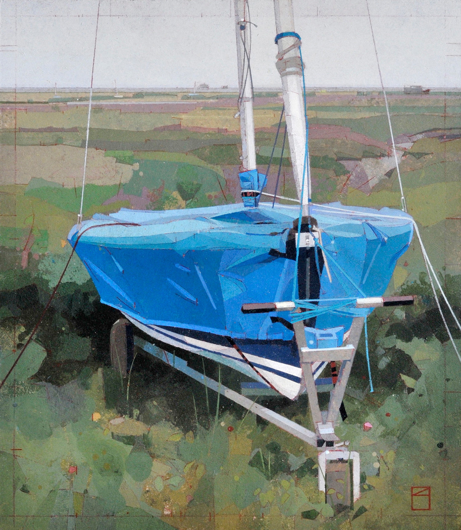 Blue Boat, Blue Cover, Blakeney by Nick Ellerby