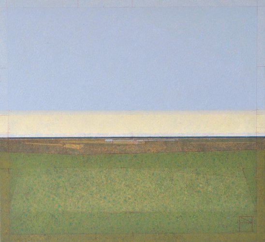 Image of View Over The Marshes, Distant Sea